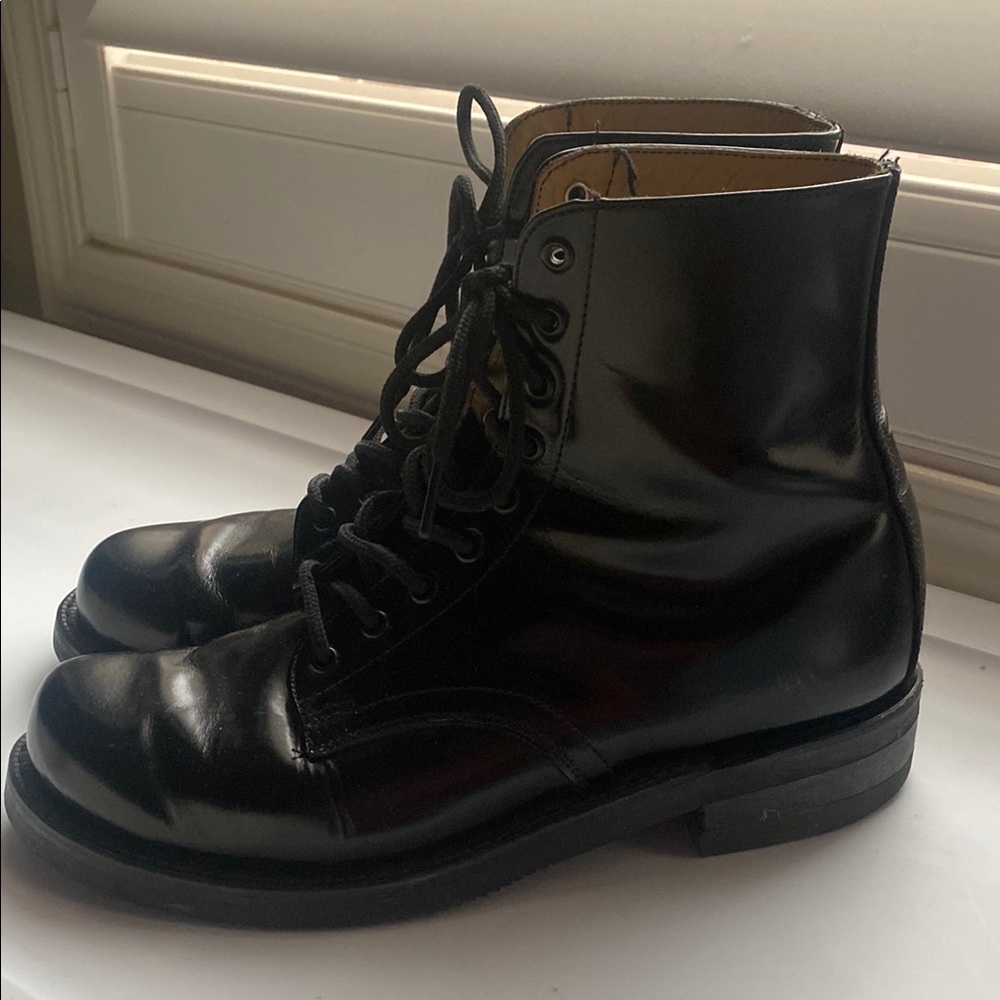 Black Leather Parade Boots - Biltrite